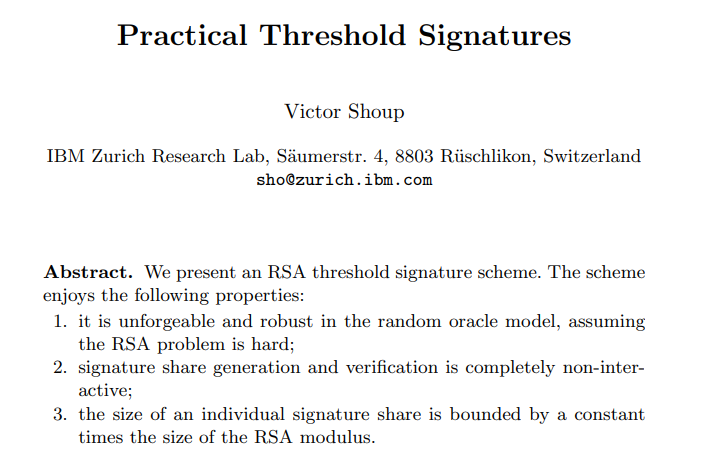 Practical Threshold Signatures